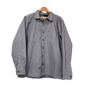 Brazos Work Force Flannel Lined Shirt Jacket Gray Size L